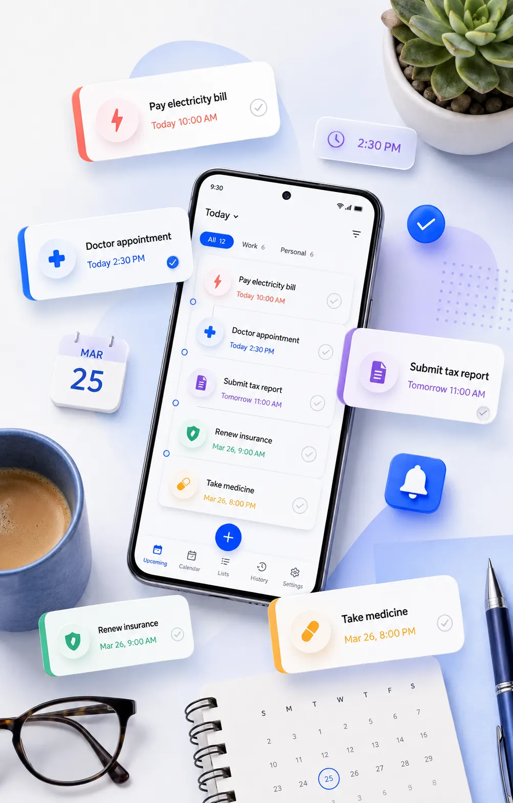 Free reminder app for iPhone with simple daily and task reminders